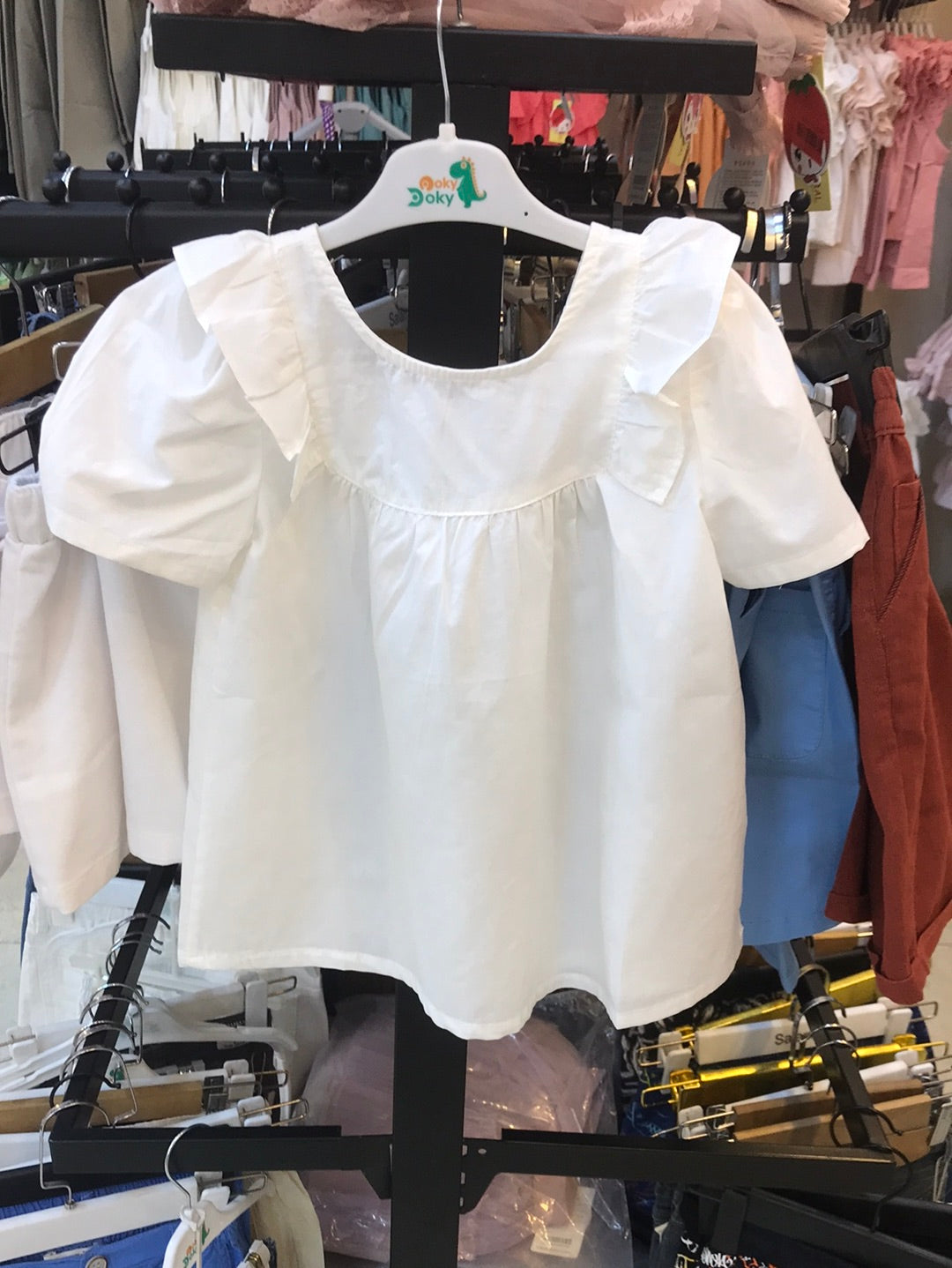 قميص بناتي ابيض نص ردن