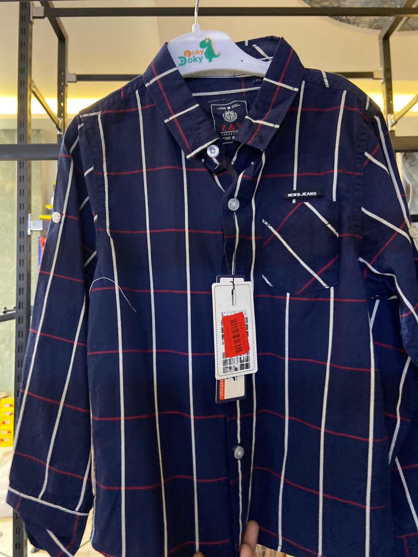 قميص مقلم لونين