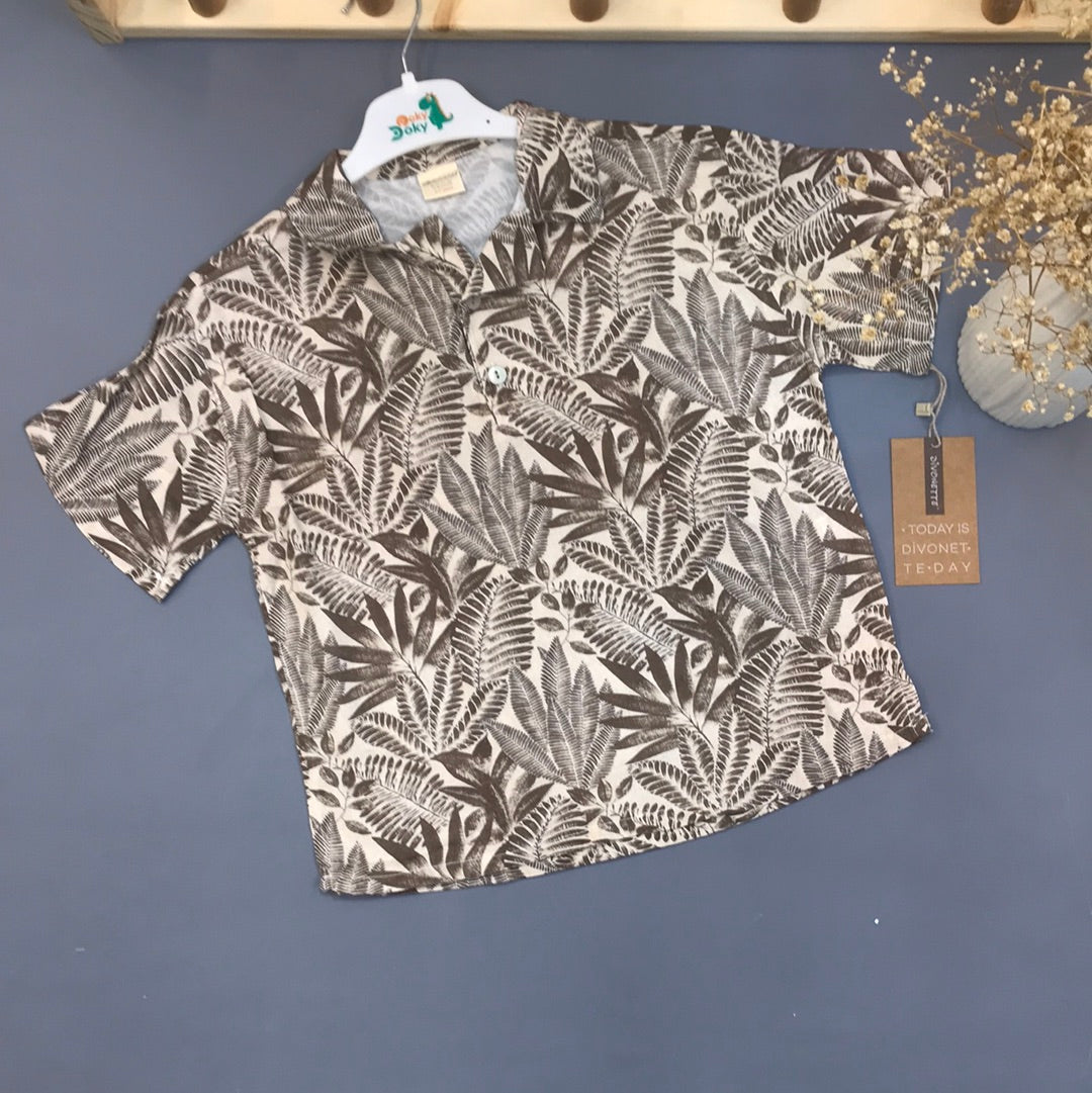 قميص ولادي مشجر قهوائي