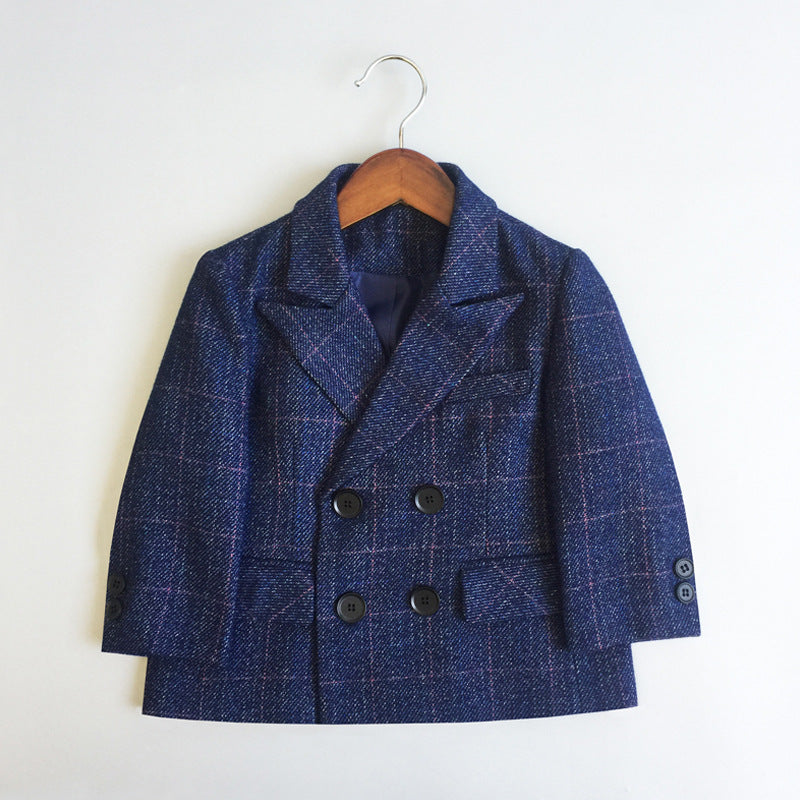 سترة لون نيلي نقشة