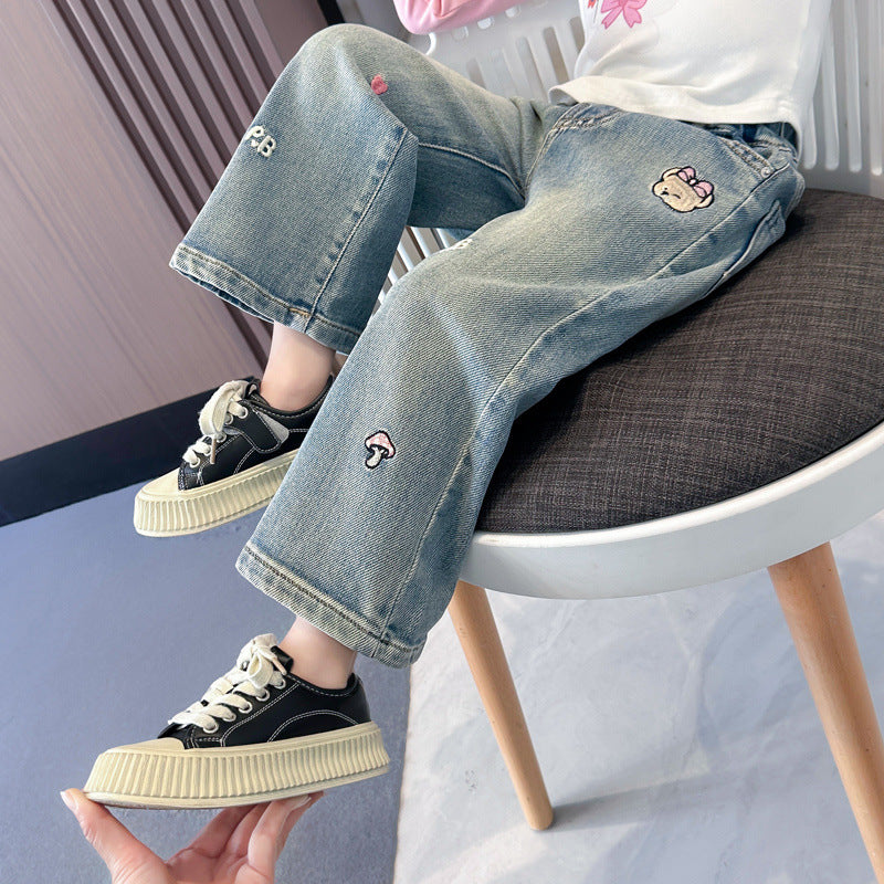 بنطلون جينز بناتي ثلجي