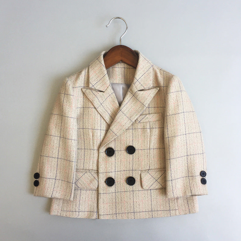 سترة لون بيجي مخطط