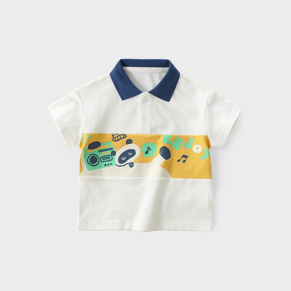 تيشيرت نص ردن ابيض