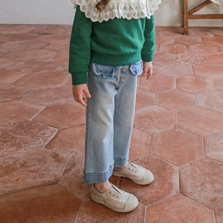 بنطلون جينز بناتي فاتح وغامق