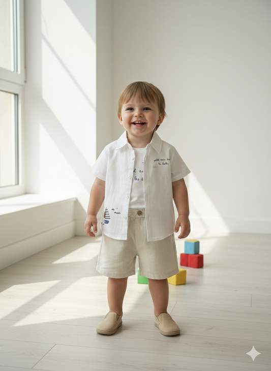 طقم ولادي ابيض