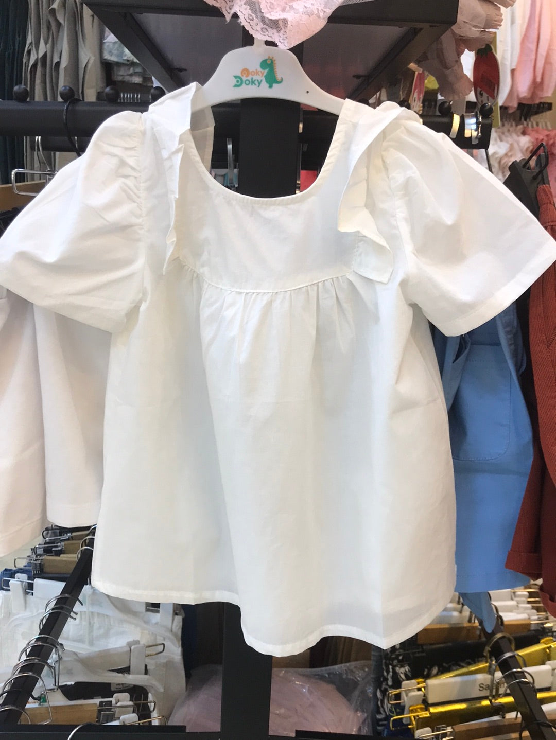 قميص بناتي ابيض نص ردن