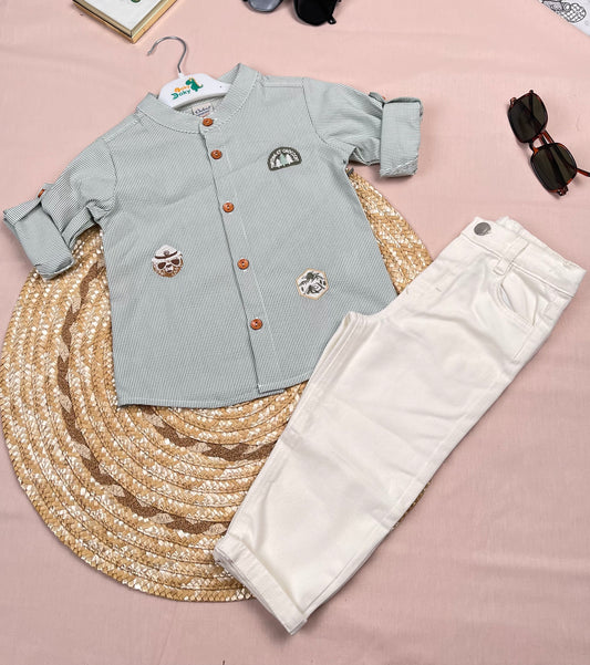 طقم ولادي اخضر