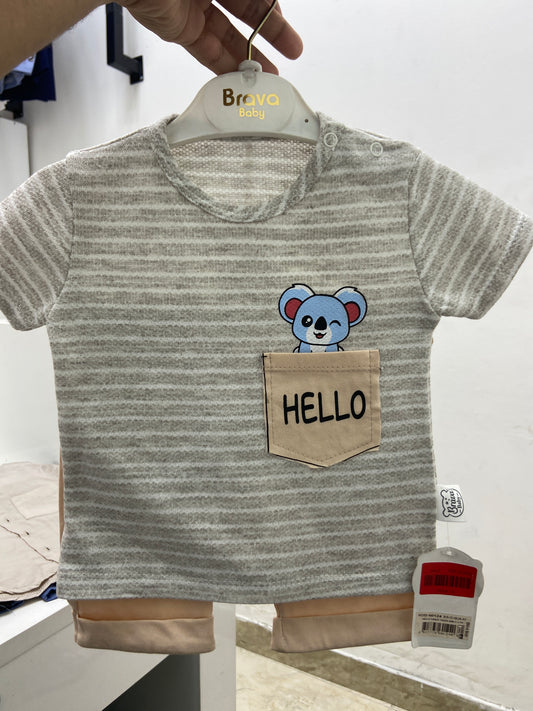 طقم hello رصاصي
