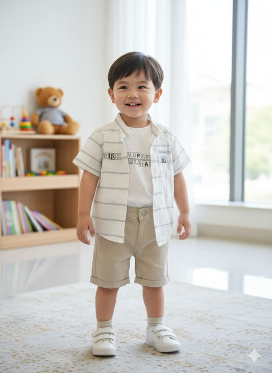 طقم ولادي ابيض