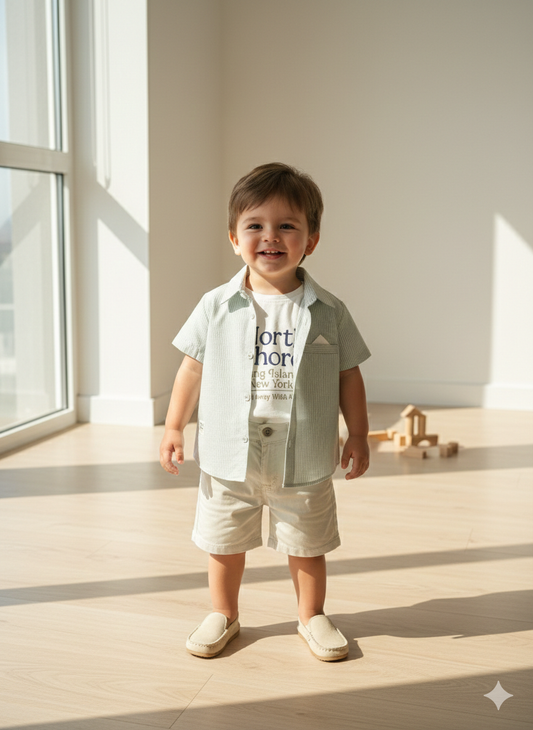 طقم ولادي اخضر