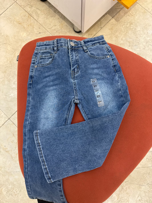 بنطلون جينز دكمة رصاصي