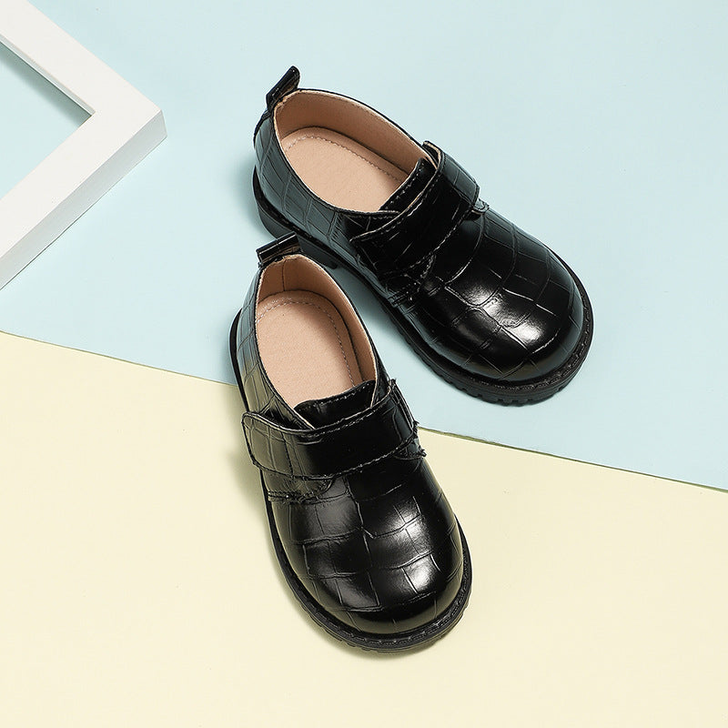 حذاء جلد ولادي اسود