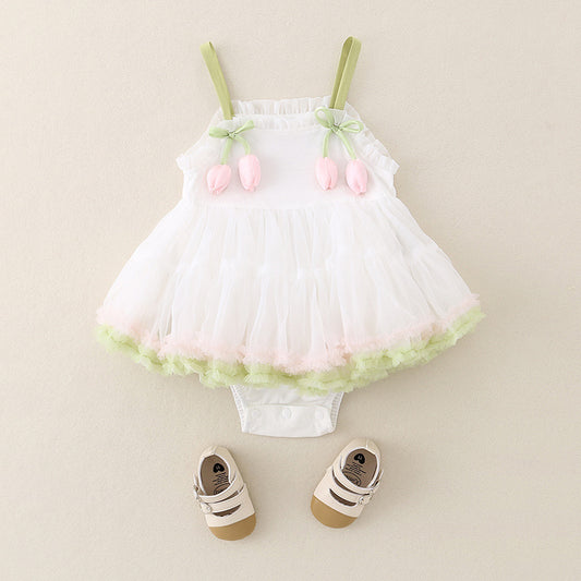 فستان بناتي ابيض