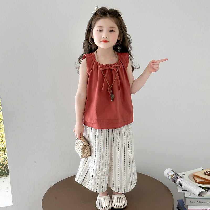 طقم بناتي احمر