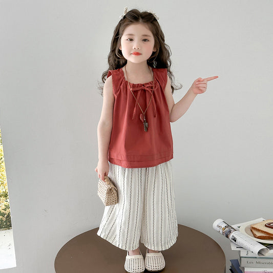 طقم بناتي احمر