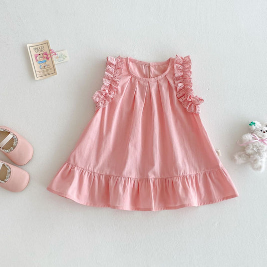 فستان بناتي وردي