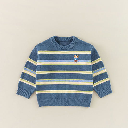 بلوز ولادي مخطط ازرك