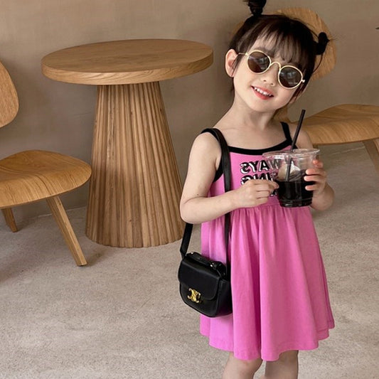 فستان بناتي وردي