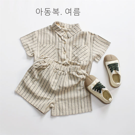 طقم ولادي بيجي مخطط