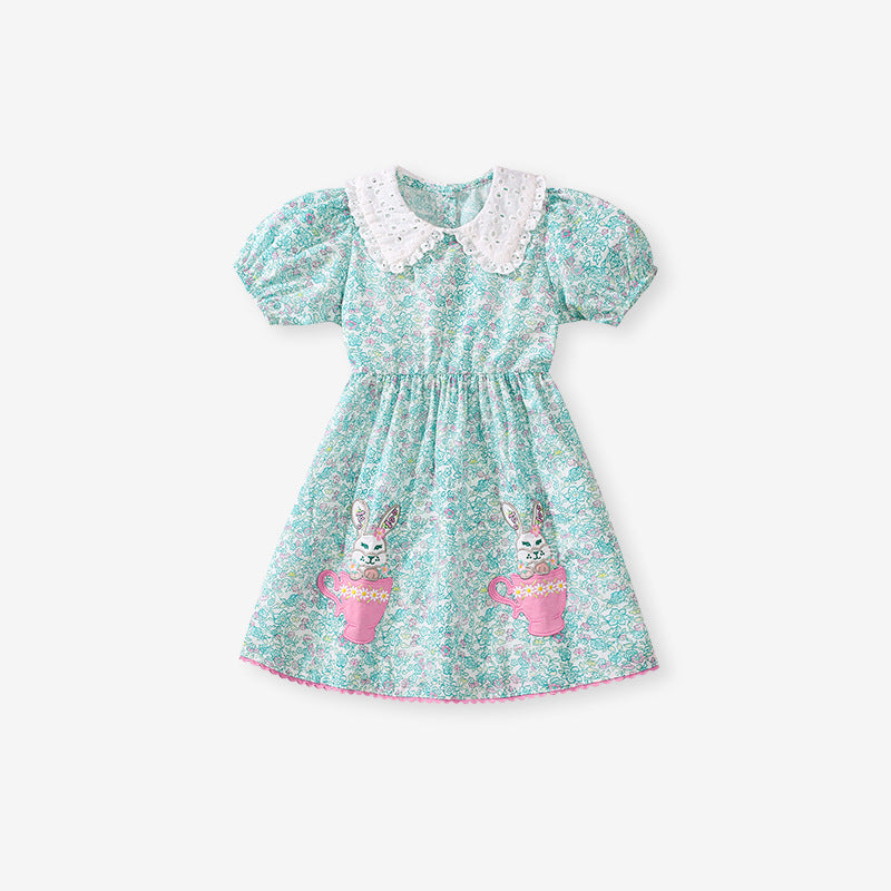 فستان بناتي اخضر