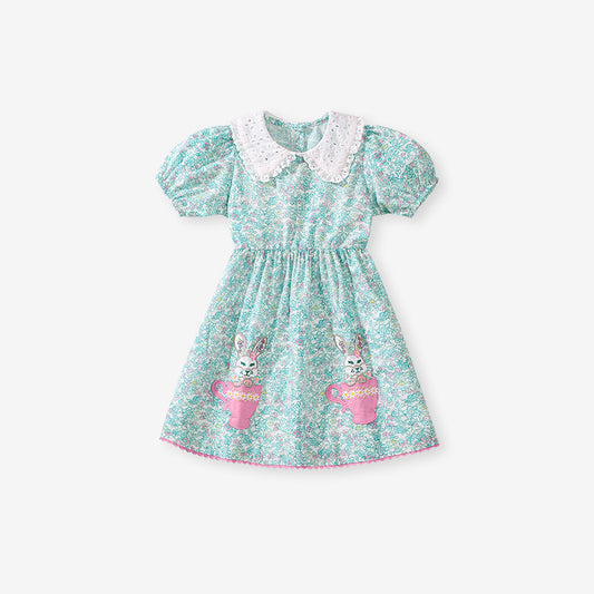 فستان بناتي اخضر