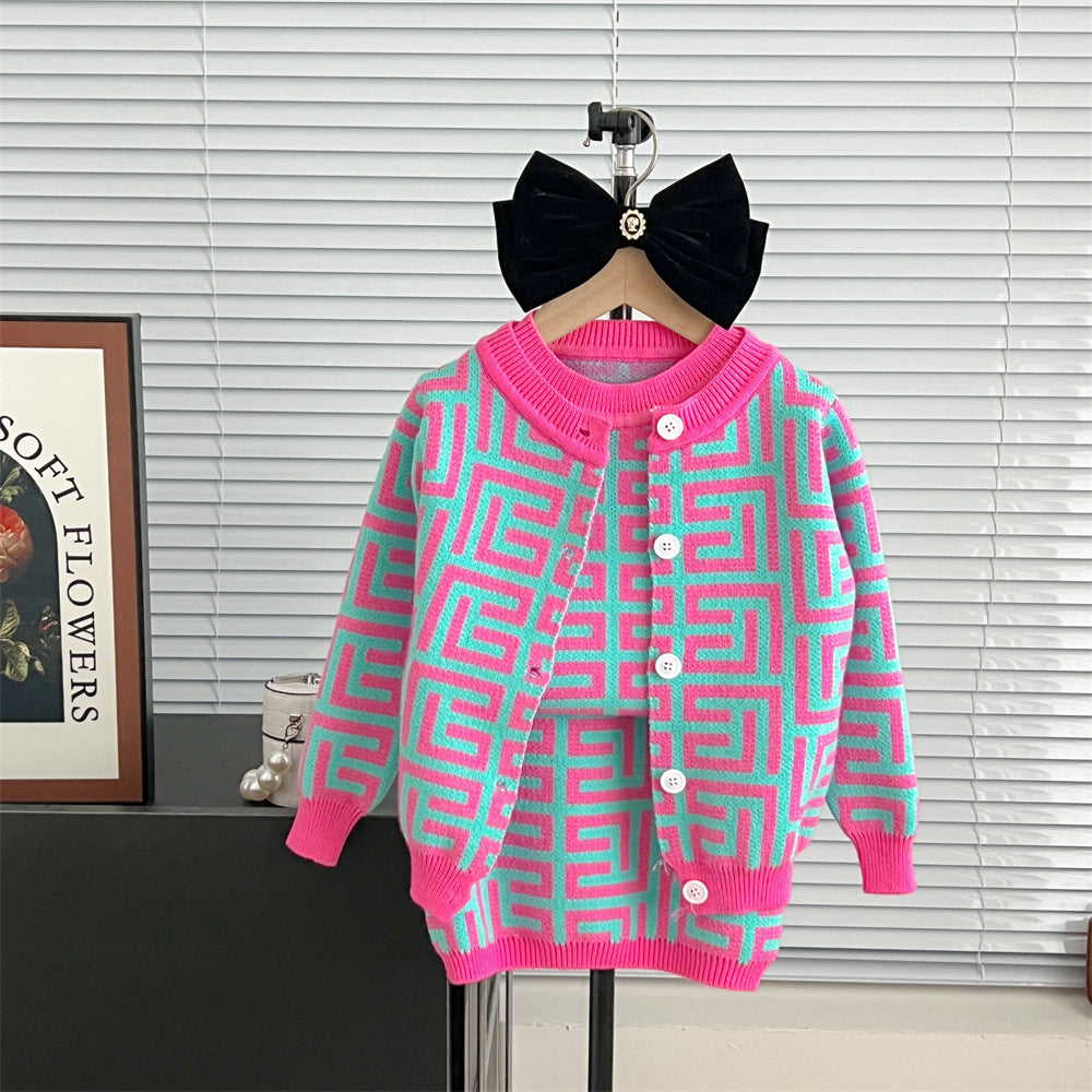 طقم بناتي وردي