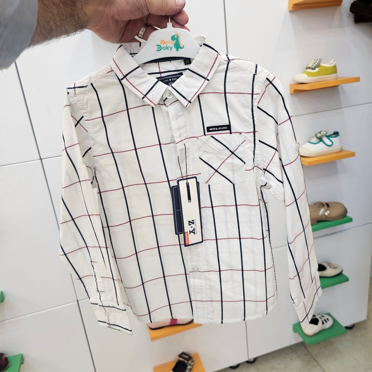 قميص مقلم لونين