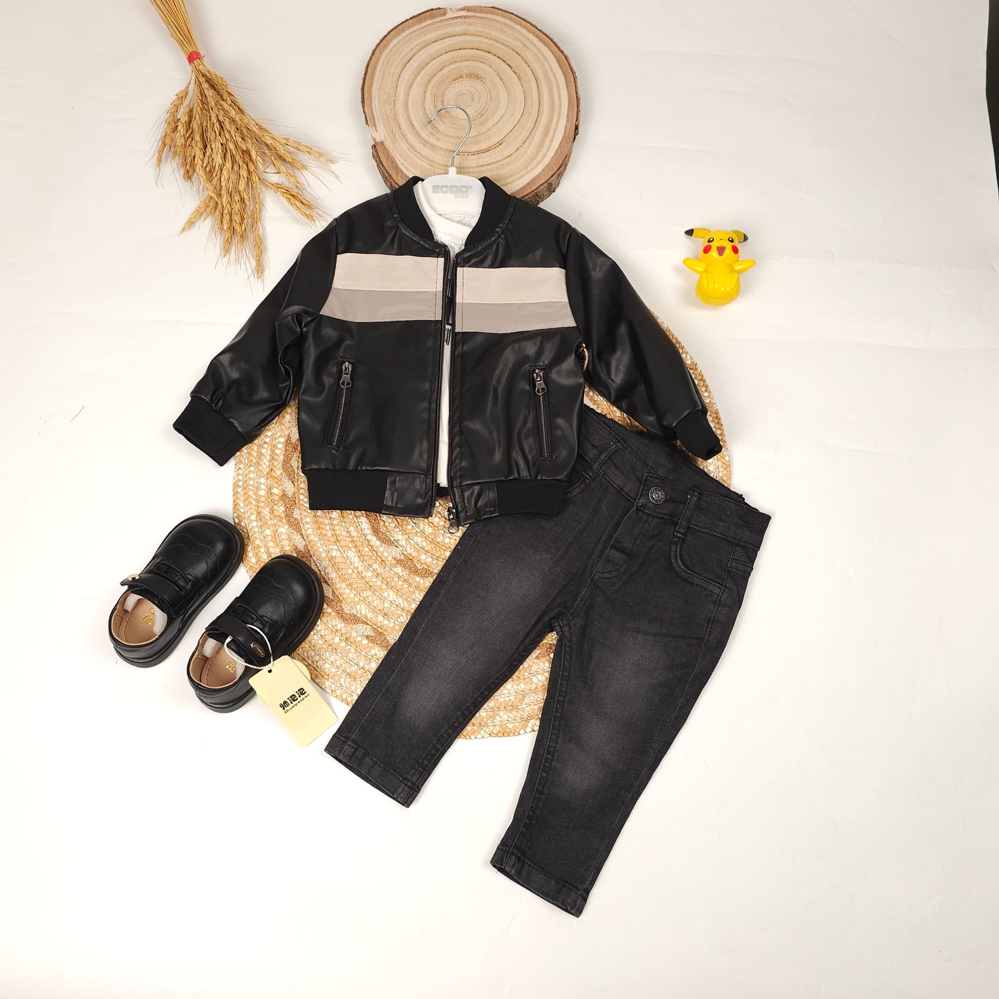 طقم ولادي بيبي قمصلة جلد ثلاث الوان