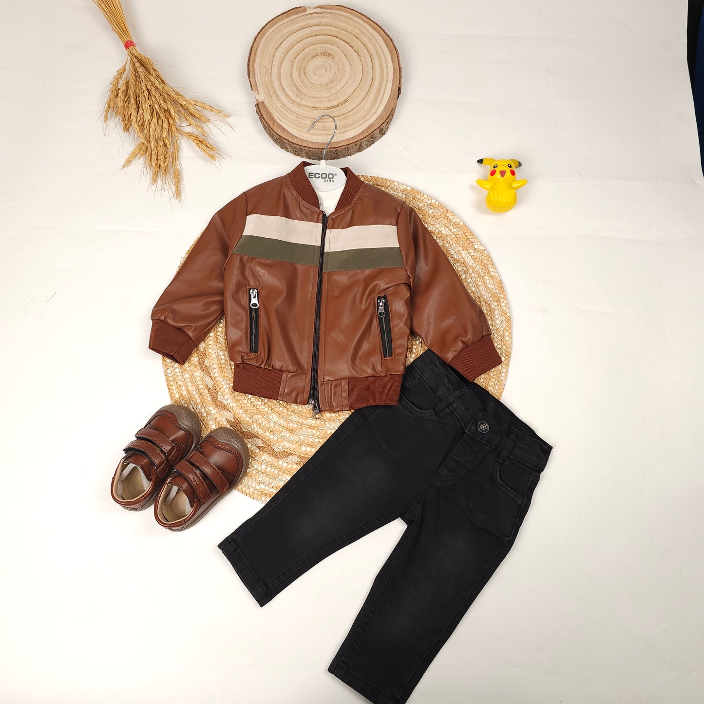 طقم ولادي بيبي قمصلة جلد ثلاث الوان